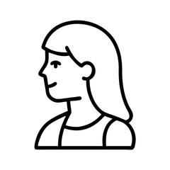 profile of young woman icon, profile of young woman line art - simple line art of profile of young woman, perfect for profile of young woman logos and icons and themed design 