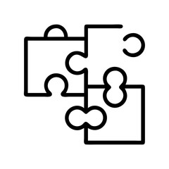 puzzle pieces jigsaw icon, puzzle pieces jigsaw line art - simple line art of puzzle pieces jigsaw, perfect for puzzle pieces jigsaw logos and icons and themed design 