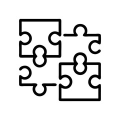 puzzle pieces jigsaw icon, puzzle pieces jigsaw line art - simple line art of puzzle pieces jigsaw, perfect for puzzle pieces jigsaw logos and icons and themed design 