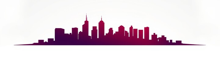 Obraz premium City skyline silhouette in gradient colors representing urban life and celebration