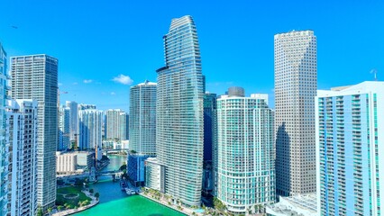 Fototapeta premium Miami Brickell and Brickell Key photos