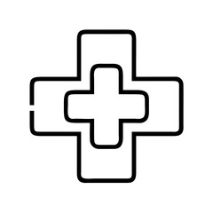 Obraz premium cross icon, cross line art - simple line art of cross, perfect for cross logos and icons and themed design 