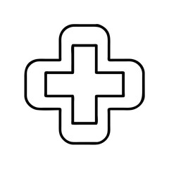 Fototapeta premium cross icon, cross line art - simple line art of cross, perfect for cross logos and icons and themed design 