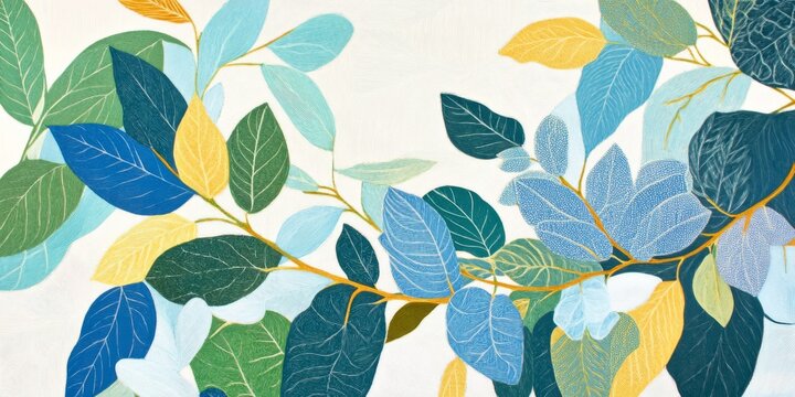 Eucalypt botanical lino cut print showcasing vibrant Australian flora in intricate detail