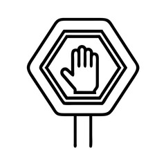 Obraz premium stop sign icon, stop sign line art - simple line art of stop sign, perfect for stop sign logos and icons and themed design 