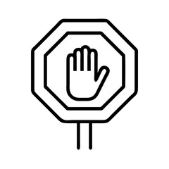 Obraz premium stop sign icon, stop sign line art - simple line art of stop sign, perfect for stop sign logos and icons and themed design 