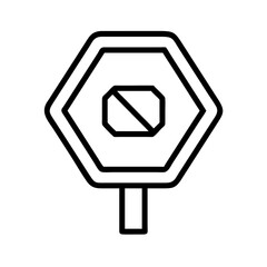  stop sign icon, stop sign line art - simple line art of stop sign, perfect for stop sign logos and icons and themed design 