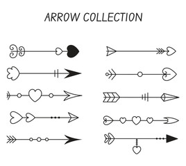 Love doodle vector set illustration with hand draw line style isolated on white background. 