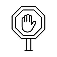 Obraz premium stop sign icon, stop sign line art - simple line art of stop sign, perfect for stop sign logos and icons and themed design 