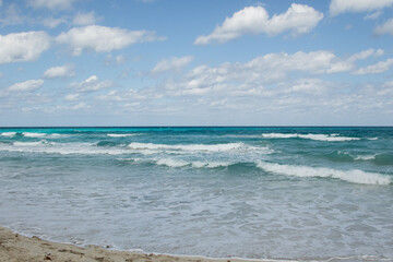 Scenic Turquoise Water Waves of the Caribbean Sea