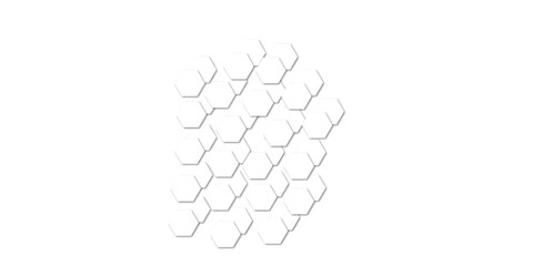 Abstract technology white geometric hexagon on transparent concept design honeycomb shape vector. 