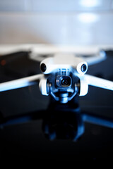 Modern drone with camera - Front view detail