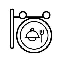 restaurant logo icon, restaurant logo line art - simple line art of restaurant logo, perfect for restaurant logo logos and icons and themed design 