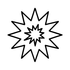 retro burst icon, retro burst line art - simple line art of retro burst, perfect for retro burst logos and icons and themed design 