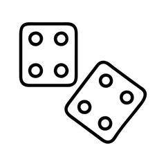 rolling dice icon, rolling dice line art - simple line art of rolling dice, perfect for rolling dice logos and icons and themed design 