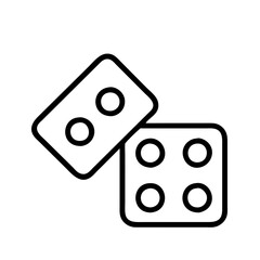 rolling dice icon, rolling dice line art - simple line art of rolling dice, perfect for rolling dice logos and icons and themed design 