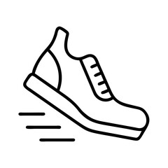 running shoe icon, running shoe line art - simple line art of running shoe, perfect for running shoe logos and icons and themed design 