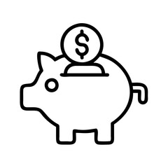 saving icon, saving line art - simple line art of saving, perfect for saving logos and icons and themed design 