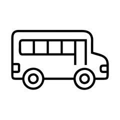 school bus icon, school bus line art - simple line art of school bus, perfect for school bus logos and icons and themed design 