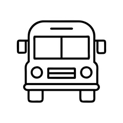 school bus icon, school bus line art - simple line art of school bus, perfect for school bus logos and icons and themed design 