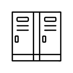 school locker icon, school locker line art - simple line art of school locker, perfect for school locker logos and icons and themed design 