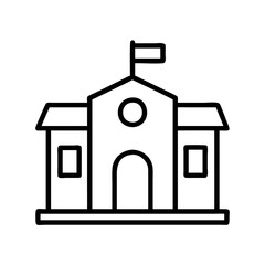school icon, school line art - simple line art of school, perfect for school logos and icons and themed design 