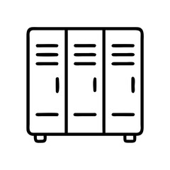 school locker icon, school locker line art - simple line art of school locker, perfect for school locker logos and icons and themed design 