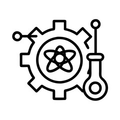 Obraz premium science technology icon, science technology line art - simple line art of science technology, perfect for science technology logos and icons and themed design 