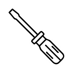 screwdriver icon, screwdriver line art - simple line art of screwdriver, perfect for screwdriver logos and icons and themed design 
