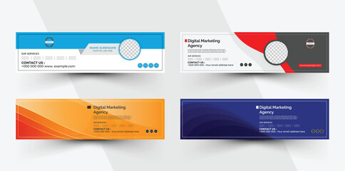 Modern geometric Linkedin banner template design