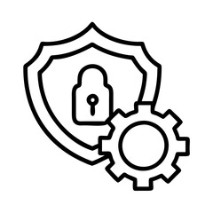 services security icon, services security line art - simple line art of services security, perfect for services security logos and icons and themed design 