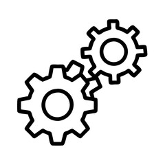 settings gears cogs icon, settings gears cogs line art - simple line art of settings gears cogs, perfect for settings gears cogs logos and icons and themed design 