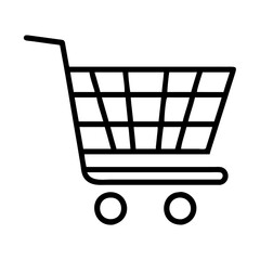 shopping cart icon, shopping cart line art - simple line art of shopping cart, perfect for shopping cart logos and icons and themed design 