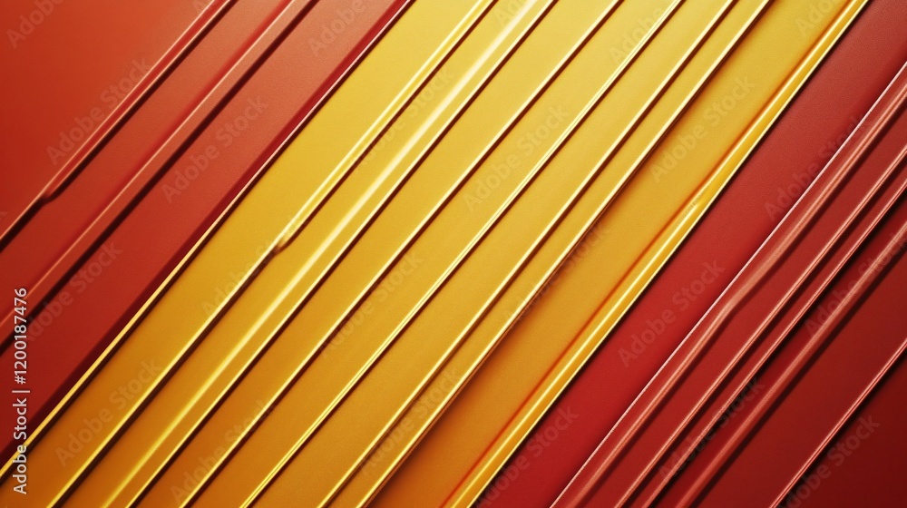 Poster vibrant diagonal lines in warm yellow and red tones create a striking abstract pattern.
