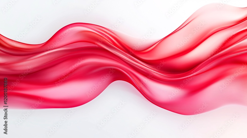 Poster abstract flowing fabric in vibrant red tones creating a sense of movement and elegance.