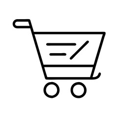 shopping cart icon, shopping cart line art - simple line art of shopping cart, perfect for shopping cart logos and icons and themed design 