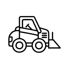 Fototapeta premium skid track loader icon, skid track loader line art - simple line art of skid track loader, perfect for skid track loader logos and icons and themed design 