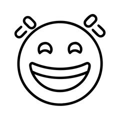 smiling ball icon, smiling ball line art - simple line art of smiling ball, perfect for smiling ball logos and icons and themed design 