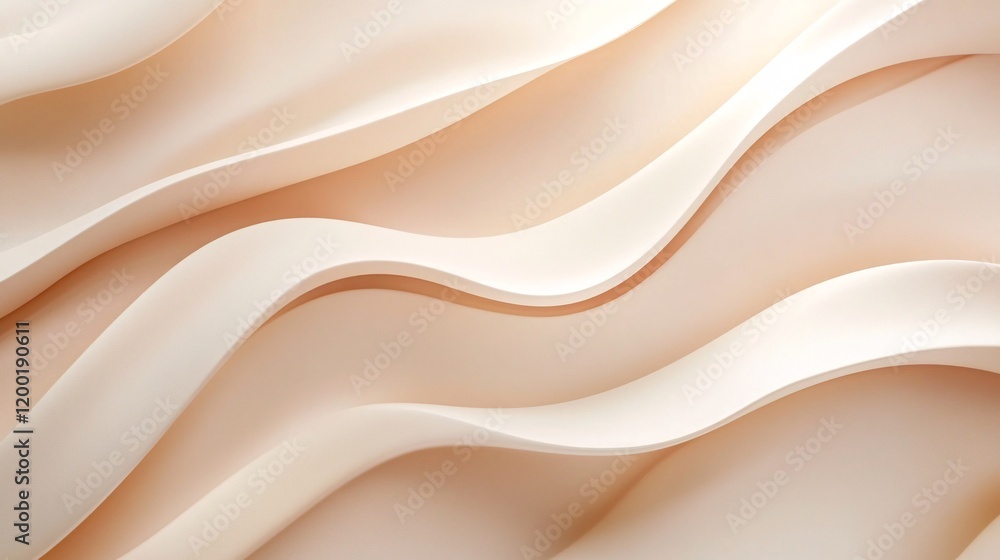 Aufkleber soft, flowing waves of peach and cream fabric create an elegant abstract background.