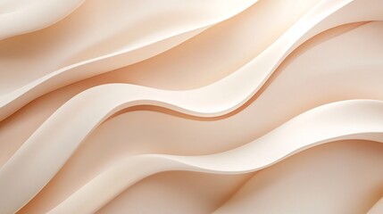 Obraz premium Soft, flowing waves of peach and cream fabric create an elegant abstract background.