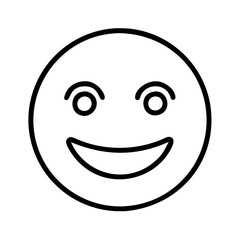 Fototapeta premium smiling ball icon, smiling ball line art - simple line art of smiling ball, perfect for smiling ball logos and icons and themed design 