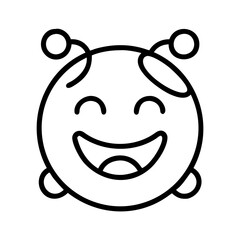 smiling ball icon, smiling ball line art - simple line art of smiling ball, perfect for smiling ball logos and icons and themed design 