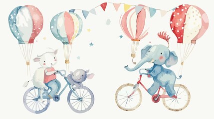 Vibrant Children's Watercolor Artwork Composition