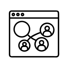 social network icon, social network line art - simple line art of social network, perfect for social network logos and icons and themed design 