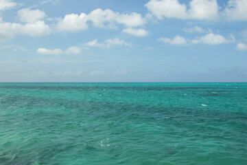 Scenic Turquoise Water of the Caribbean Sea