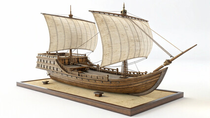 Naklejka premium Model of an Ancient Ship