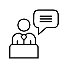 speaking icon, speaking line art - simple line art of speaking, perfect for speaking logos and icons and themed design 