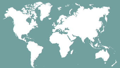 World map. Grey modern vector map. Silhouette map