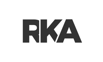 RKA logo design template with strong and modern bold text. Initial based vector logotype featuring simple and minimal typography. Trendy company identity.