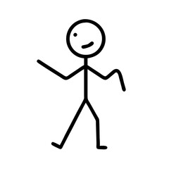 stick figure icon, stick figure line art - simple line art of stick figure, perfect for stick figure logos and icons and themed design 